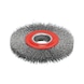 Round brush for bench grinders with high-resistance steel crimped wire   - 1