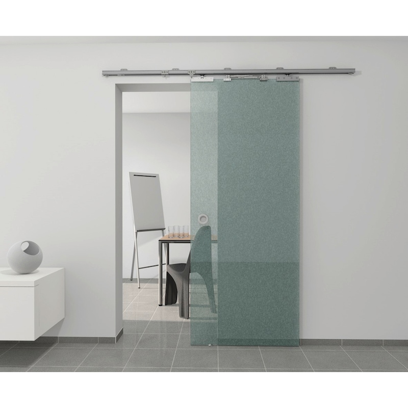 SCHIMOS 40-G binnenschuifdeurbeslagset Voor plafond- en wandmontage voor glazen deuren - 4