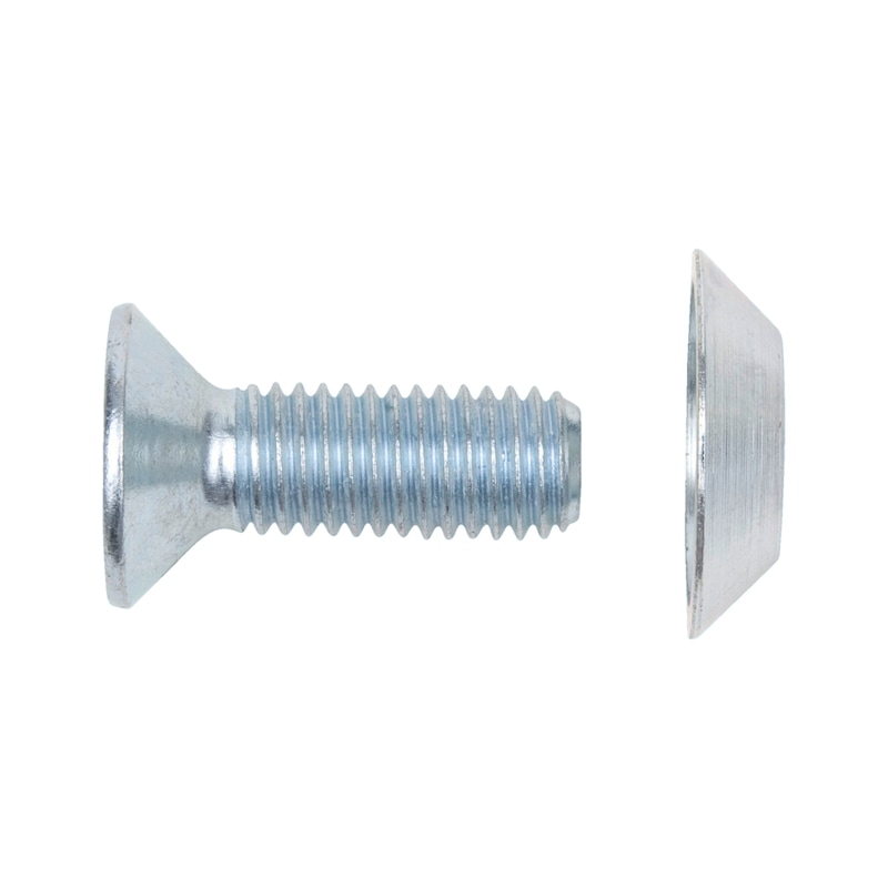 Countersunk screw, type SK/S — cotter-pin installation DIN 7991 (ISO 10462) steel grade 8.8, zinc plated blue, with countersunk washer, steel, zinc plated blue