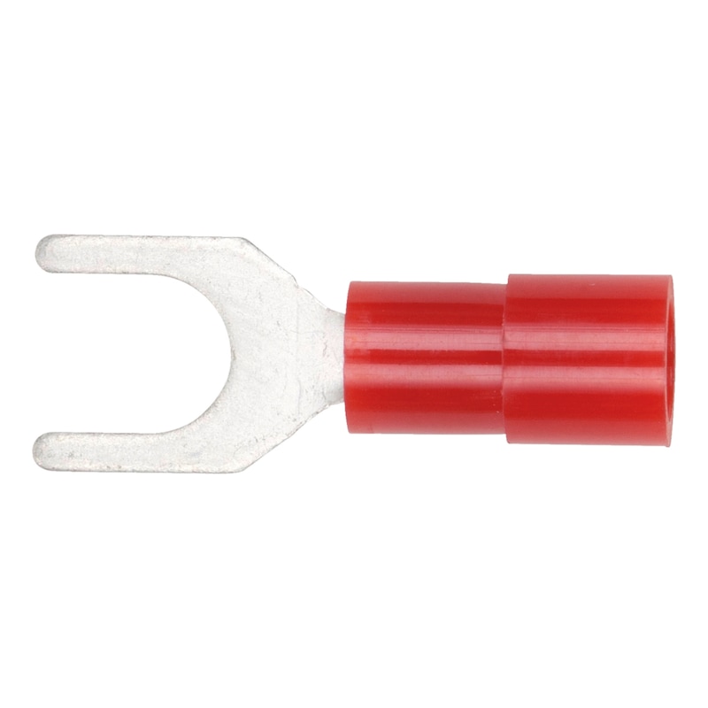 Crimp cable lug, narrow fork shape Polyamide insulated - 1