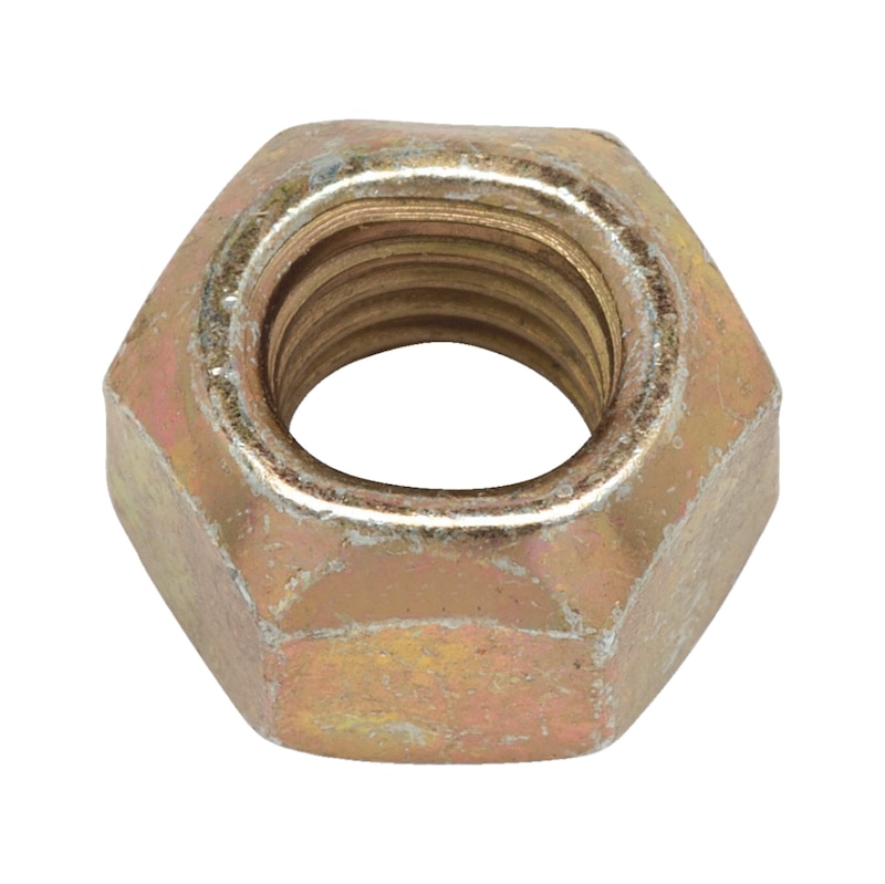 Hexagonal nut with clamping piece (all-metal) DIN 980, steel 10, zinc-plated, yellow chromated (A2C) - 1