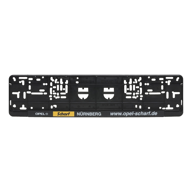 Complete printed Classic number plate holder - NPH-COMPL-PLT/STR-2COL-CLASSIC-520MM