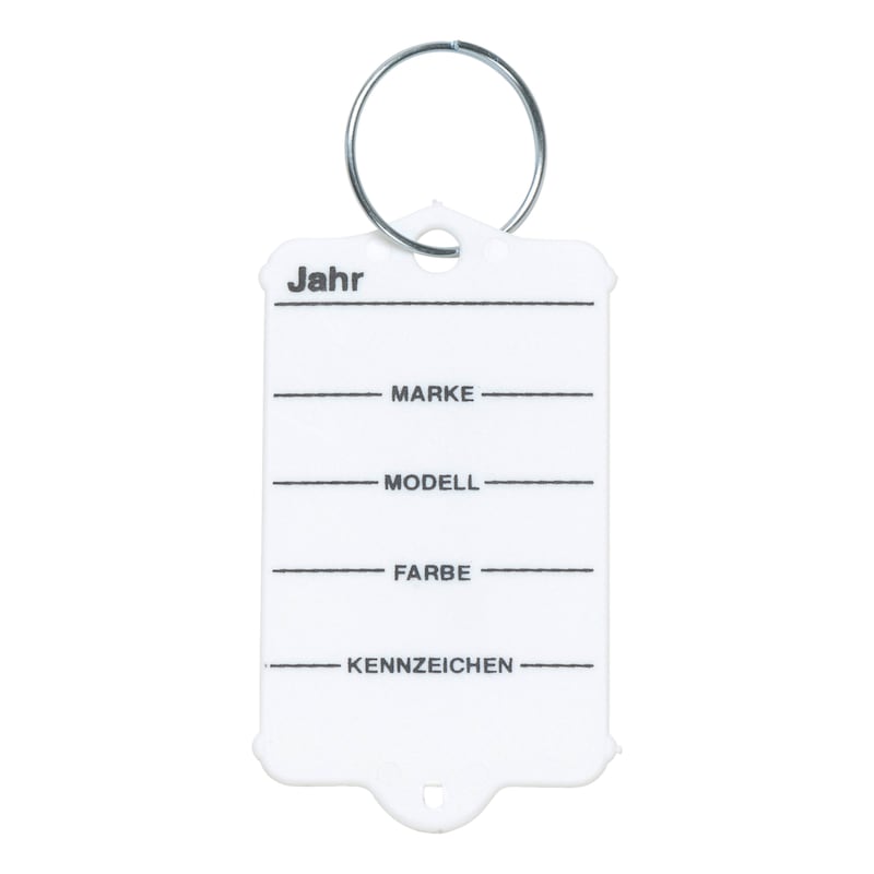 Schlüsselanhänger aus Hartkunststoff - SHSLANHAENG-HARTKST-RING-WEISS-200STK