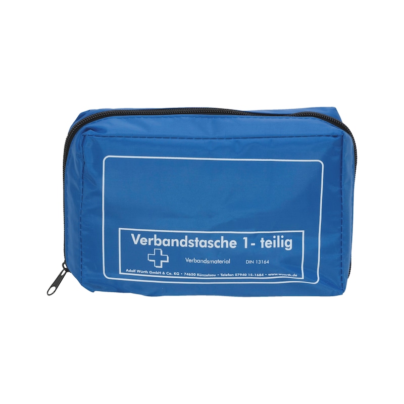 Unprinted car first aid bag, one piece In accordance with DIN 13164-2022 - 1STAIDBG-UNPRNT-BLUE-1PCE
