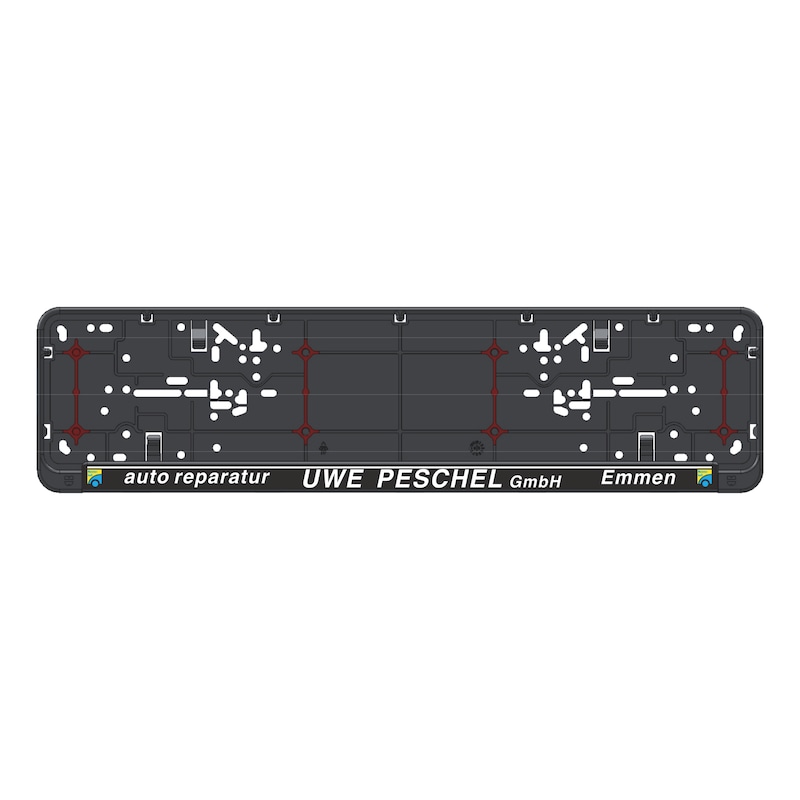 Complete printed Twin-Fixx number plate holder - NPH-COMPL-PLT/STR-3COL-TWINFIXX-520MM