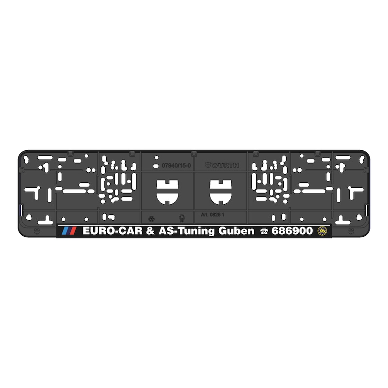 Complete printed Classic number plate holder - NPH-COMPL-PLT/STR-5COL-CLASSIC-520MM