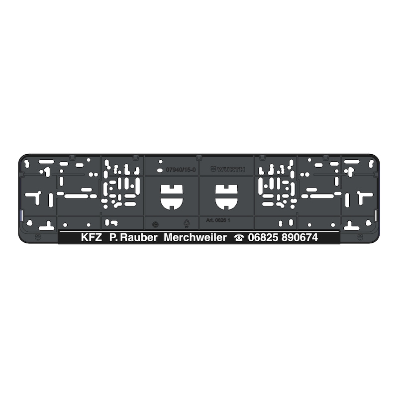 Complete printed Classic number plate holder