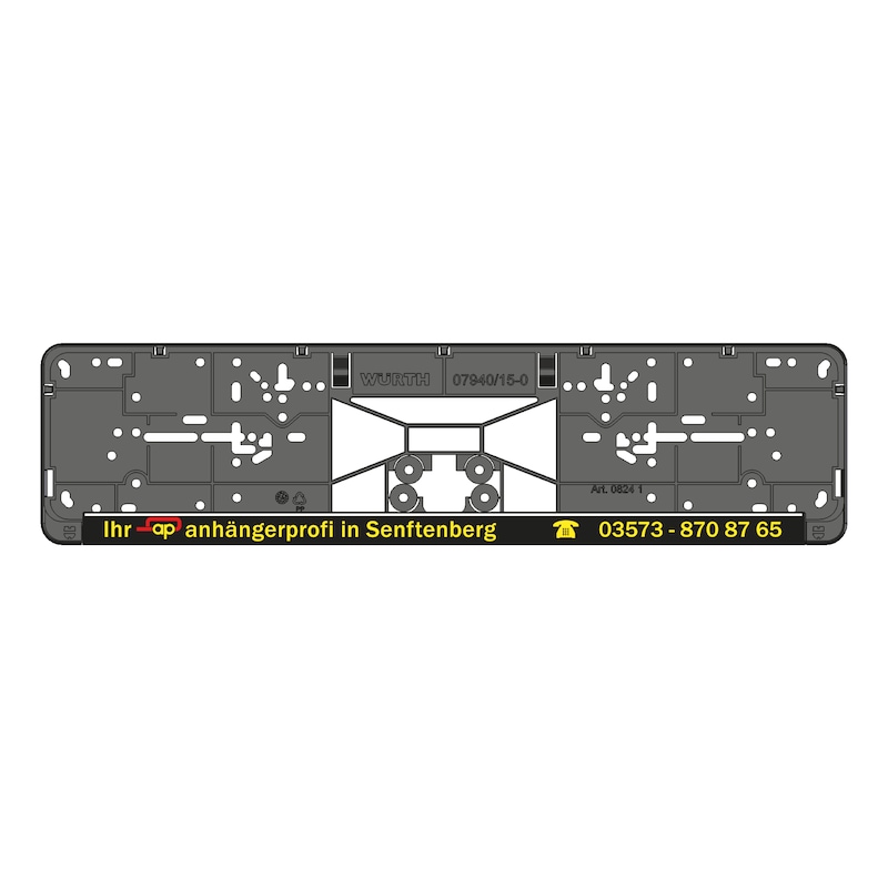 Kennzeichenbefestigung Clipster komplett bedruckt - KSB-KOMPL-PL/LST-3FARB-CLIPSTER-520MM