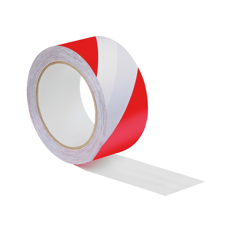 Ruban adhésif d'avertissement en PVC rouge et blanc