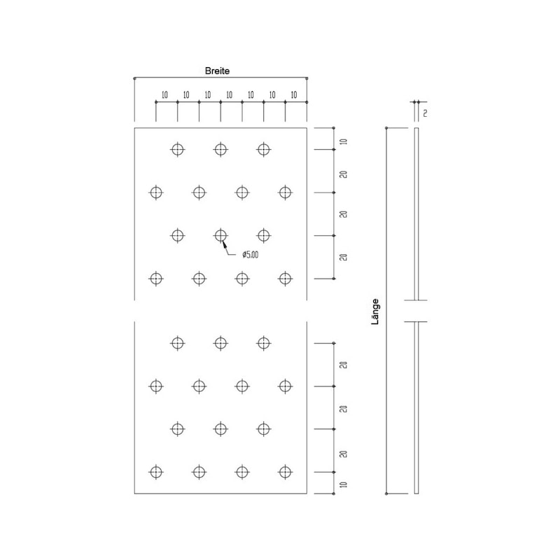 Perforated plate strip 2.0 mm - PERFPLT-STRP-80X1200X2,0