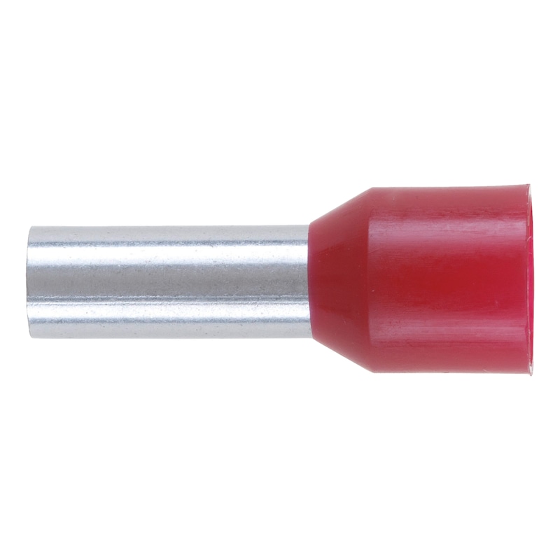 Wire end ferrule with plastic sleeve according to DIN 46228 Part 4 - WENDFRE-DIN46228-CU-(J2N)-RED-10,0X12,0
