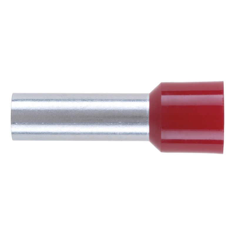 Wire end ferrule with plastic sleeve according to DIN 46228 Part 4 - WENDFER-DIN46228-CU-(J2N)-RED-35,0X25,0