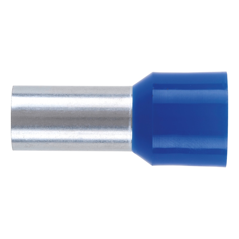 Wire end ferrule with plastic sleeve according to DIN 46228 Part 4 - WENDFER-DIN46228-CU-(J2N)-BLUE-50,0X20,0