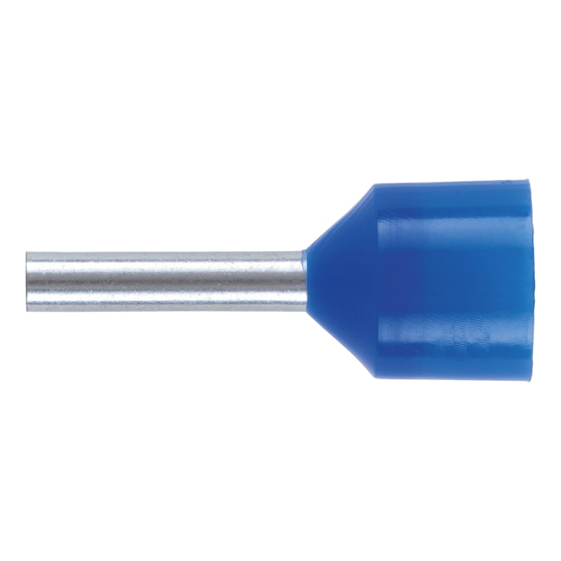 Wire end ferrule with plastic sleeve according to DIN 46228 Part 4 - WENDFER-DIN46228-CU-(J2N)-BLUE-16,0X12,0