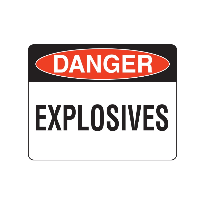 Workplace Safety Signage Danger - Explosives - WARNSIGN-(DANGER EXPLOSIVES)-600X450MM