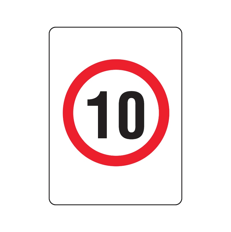 Mandatory Workplace Safety Signage Speed limit - PROHIBITSIGN-(10 KM/H)-600X450MM