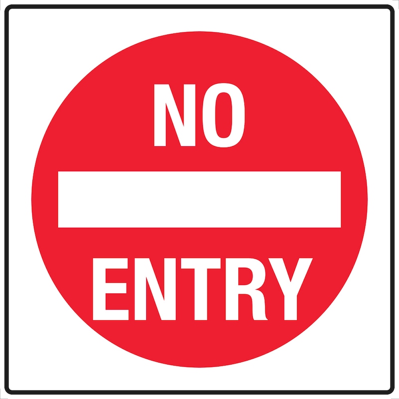 Mandatory Workplace Safety Signage No entry