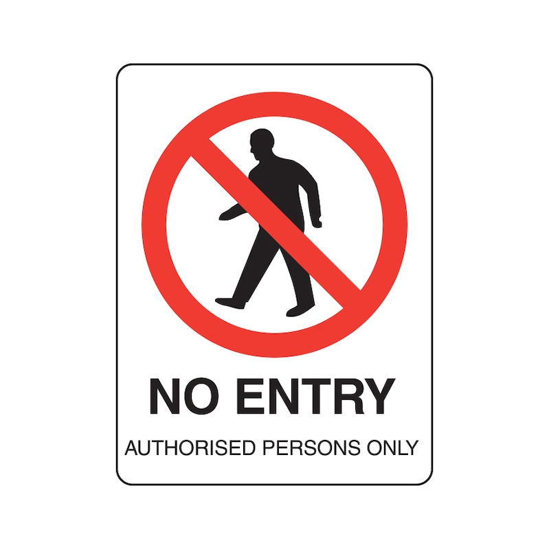 Mandatory Workplace Safety Signage No entry - Authorised persons only - PROHIBITSIGN-(ENTRYW.PERSOONLY)-600X450