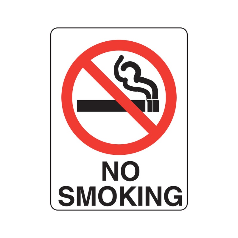 Smoking prohibited (with text) - PROHIBITSIGN-(NO SMOKING)-450X300MM