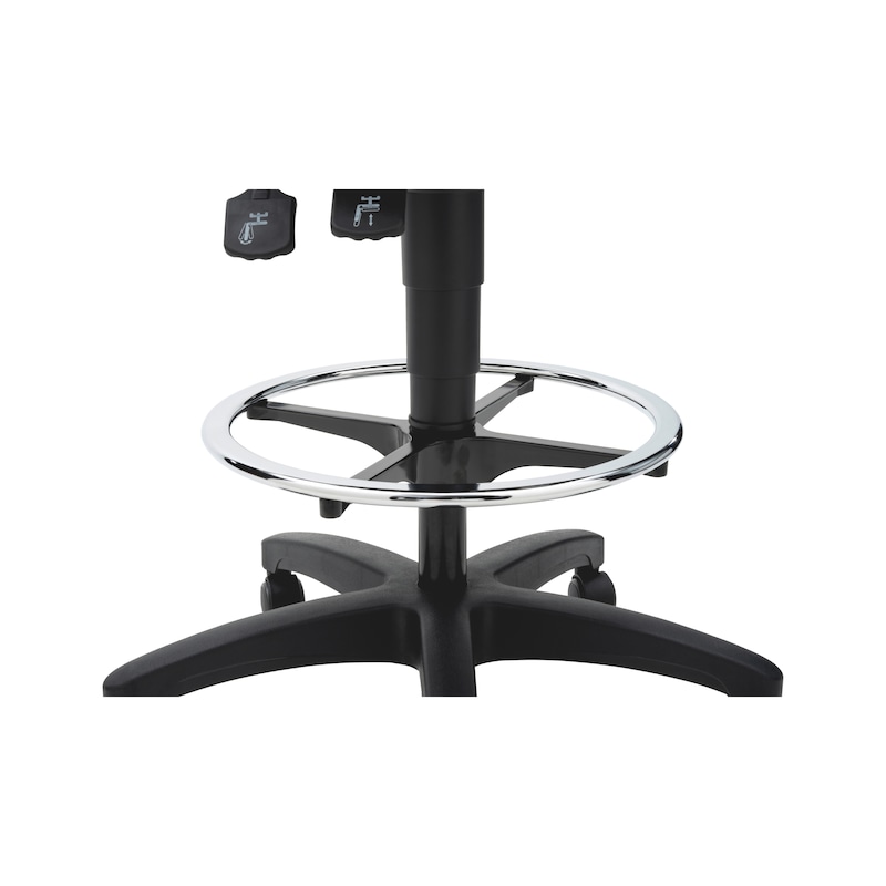 High work chair BASIC With seat-stop castors - 2