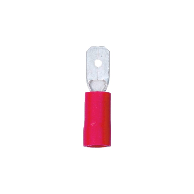 Crimp cable lug, blade connector PVC-insulated - TABCON-RED-6,3X0,8MM