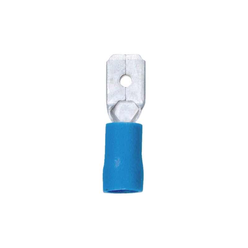 Crimp cable lug, blade connector PVC-insulated - TABCON-BLUE-4,8X0,8MM