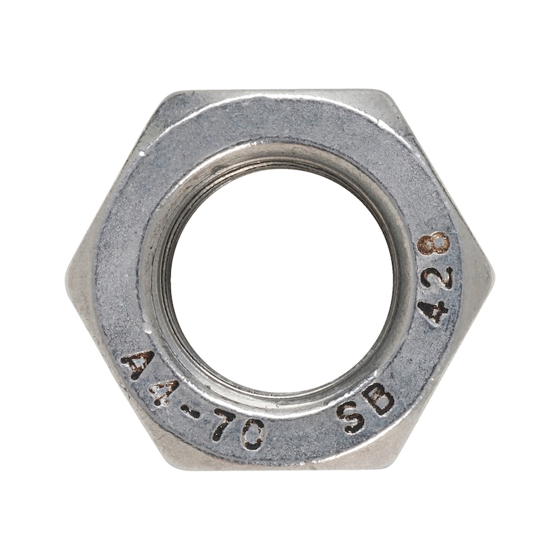 Hexagonal bolt with shaft, SB fittings, DIN EN 15048-1 ISO 4014, A4-70 stainless steel, plain, with nut ISO 4032 - 4