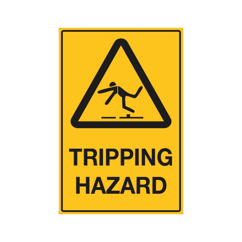 Workplace Safety Signage Tripping Hazard - WARNSIGN-(TRIPPING HAZARD)-450X300MM