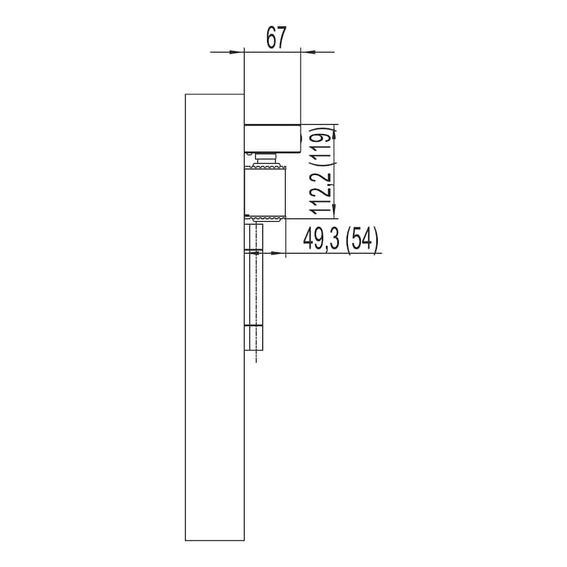 Elektromagnetické zařízení pro zajištění dveří v&nbsp;otevřené poloze Se zavíračem dveří s&nbsp;kluznou kolejnicí GTS 690 a&nbsp;integrovaným detektorem kouře s&nbsp;napájecím zdrojem - 4