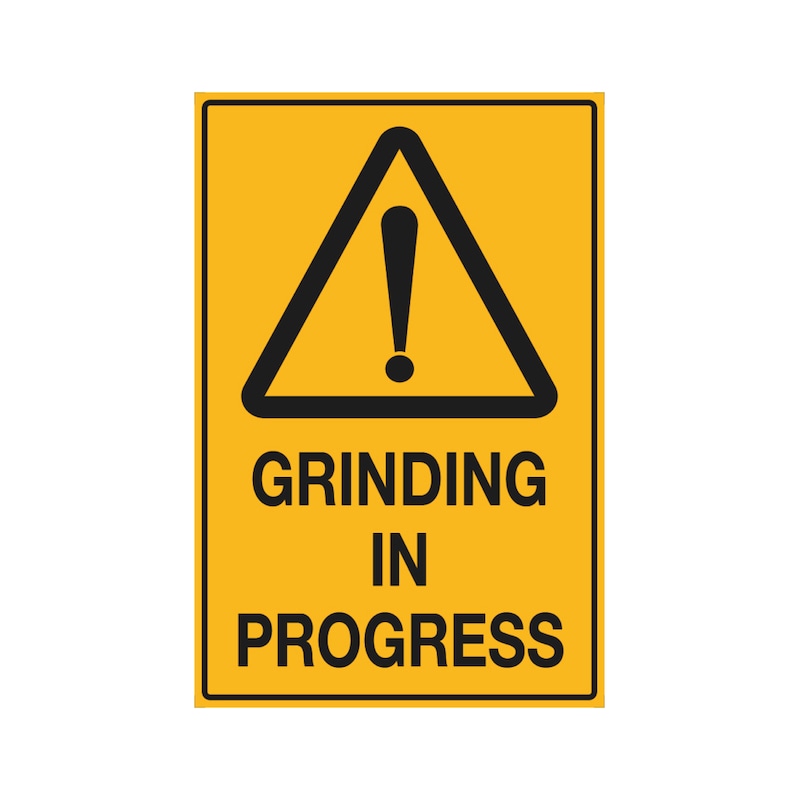 Workplace Safety Signage Grinding in progress - WARNSIGN-(GRINDING IN PROGRESS)-450X300