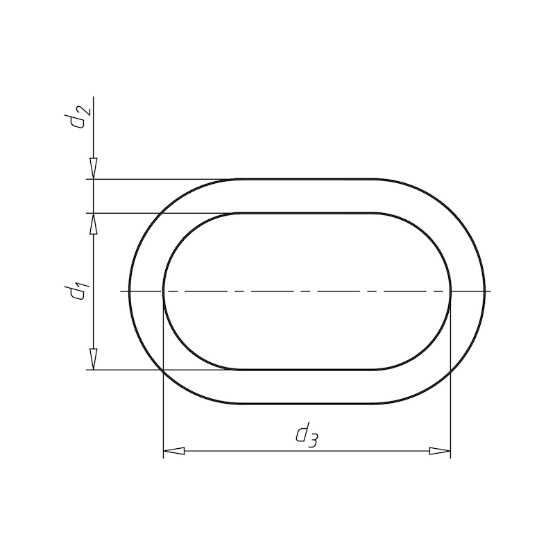 Anello di sospensione ovale senza elemento piatto, QC 10 - 2