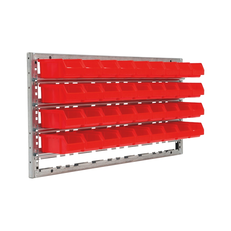 Wall rack 500 With universal rail for storage boxes in size 4 - WLSHLF-STRGBOX500-BOX