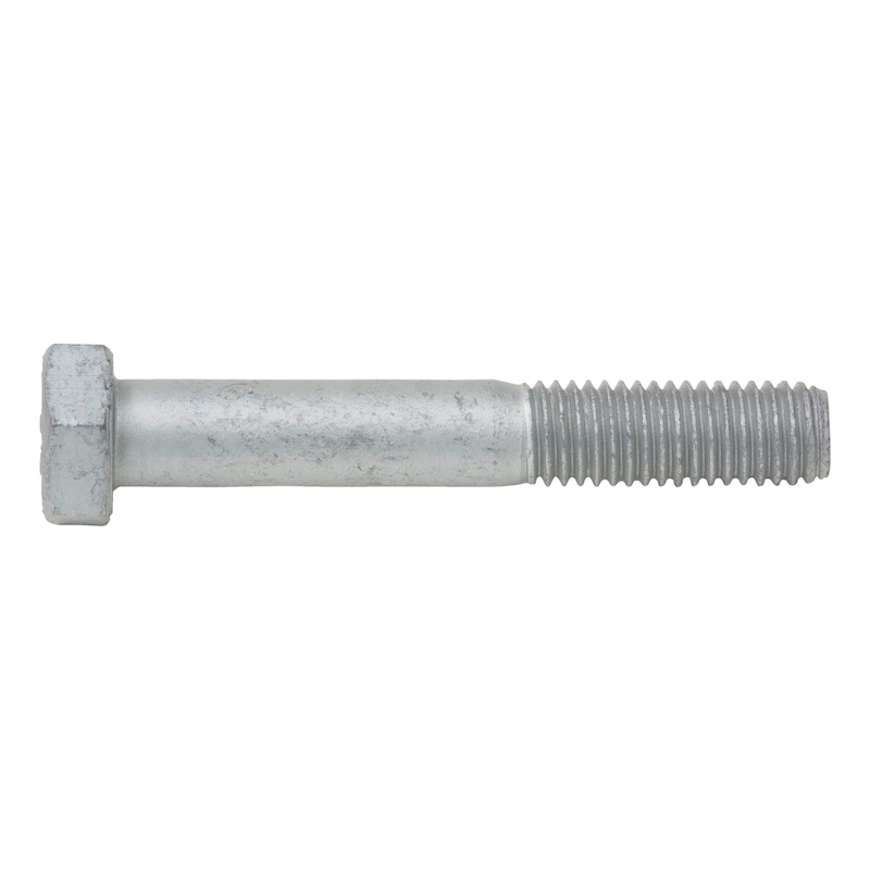 Hexagonal bolt with shank ISO 4014, steel 10.9, zinc flake, silver (ZFSHL) - 1