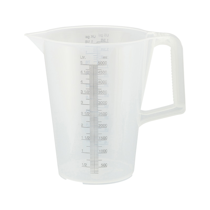 Measuring jug with black scale ml/l - US GAL/UK GAL - MSREJUG-5LTR
