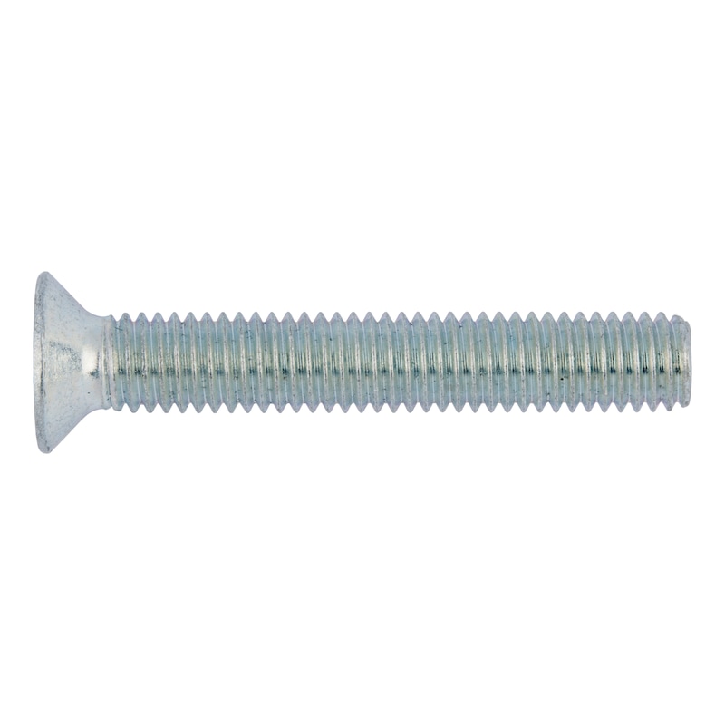 Countersunk head screw with recessed head, H DIN 965, steel 4.8, zinc-plated, blue passivated (A2K) - 1