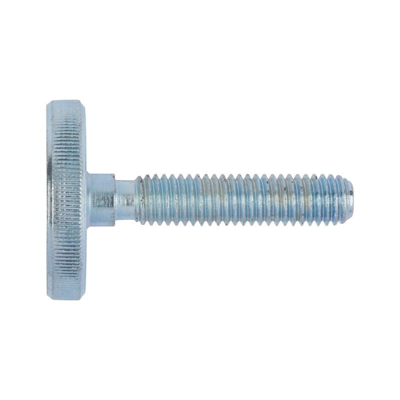 Knurled thumb screw, low profile DIN 653, steel 5.8, plain - 1