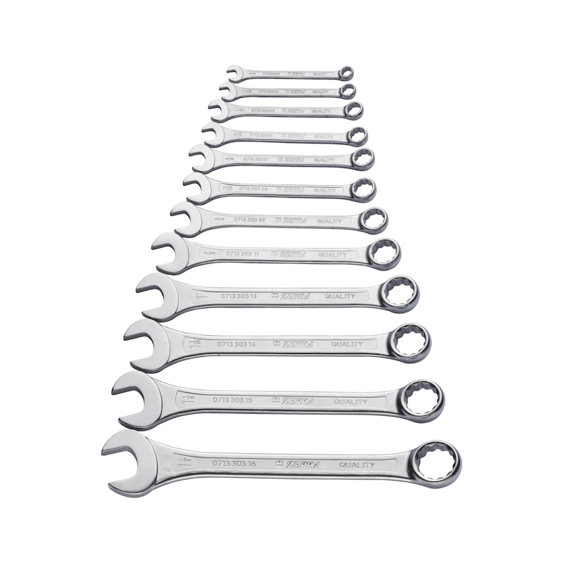 Combination wrench assortment, inch Short design, 12 pcs - COMBIWRNCH-SORT-12PCS