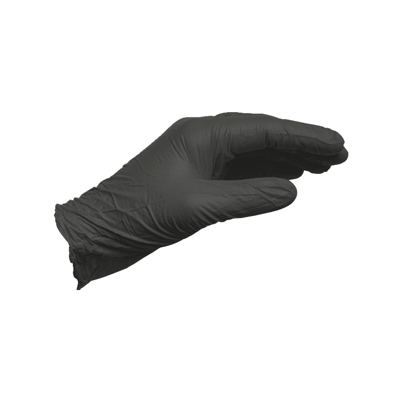 Czarna, jednorazowa rękawica nitrylowa bezpudrowa 