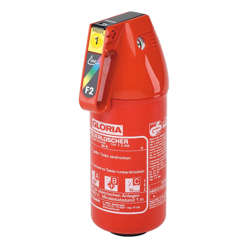 Fire extinguisher, type P2GM 2 kg