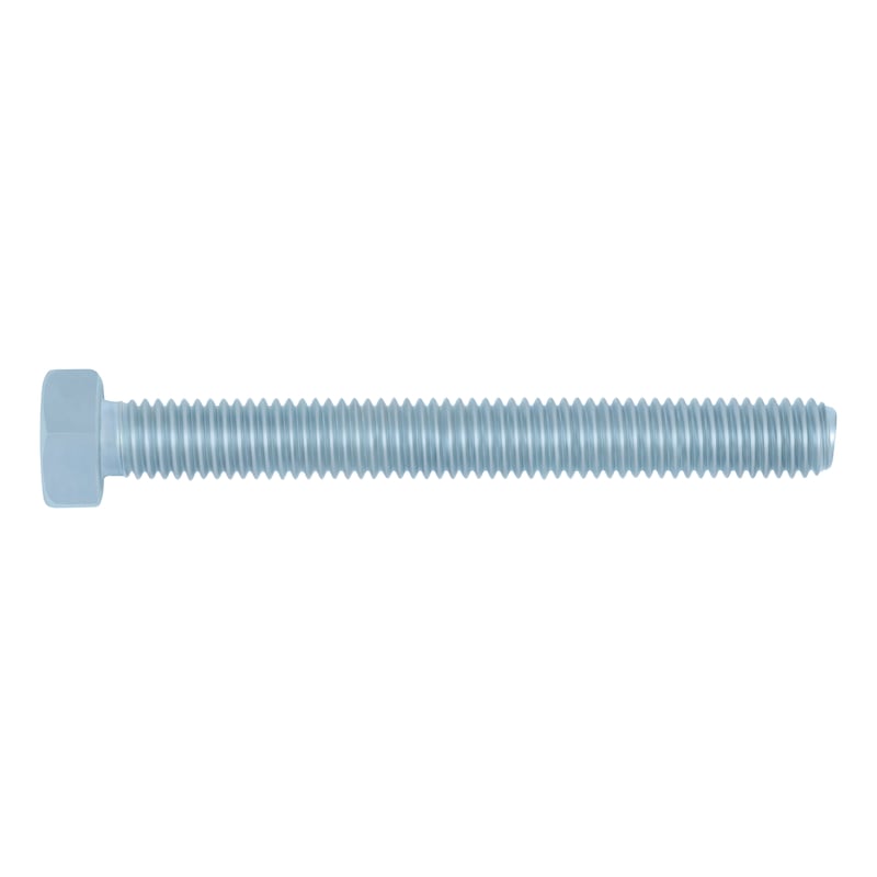 Hexagonal bolt with thread up to the head DIN 558, steel 4.6, zinc-plated, blue passivated (A2K). - 1