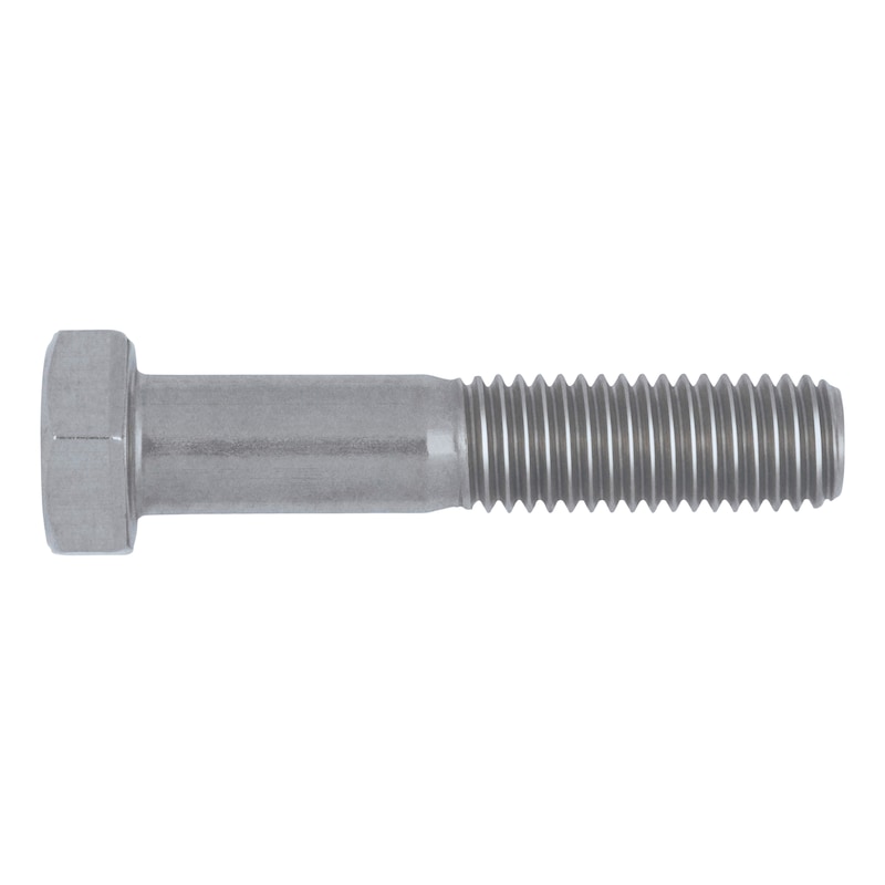 Hexagonal bolt with shank for pressure container construction ISO 4014, A2 stainless steel - 1