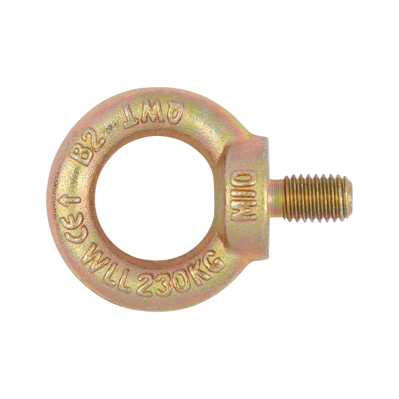 Ring bolt DIN 580, steel C15E, zinc-plated, yellow passivated (A3C) - 1