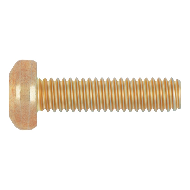 Pan Head screw with hexalobular head ISO 14583, steel 8.8, zinc-plated, yellow chromated (A2C) - 1