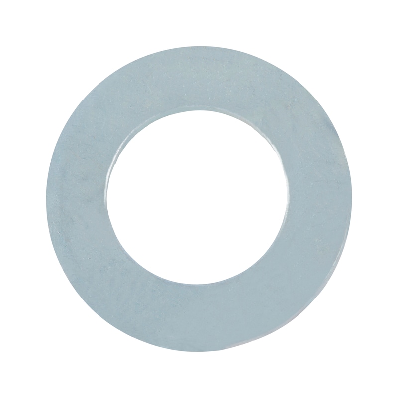 Washer DIN 1441, zinc-plated steel, blue passivated (A2K), for bolt, product grade C - WSH-DIN1441-(A2K)-D13,0