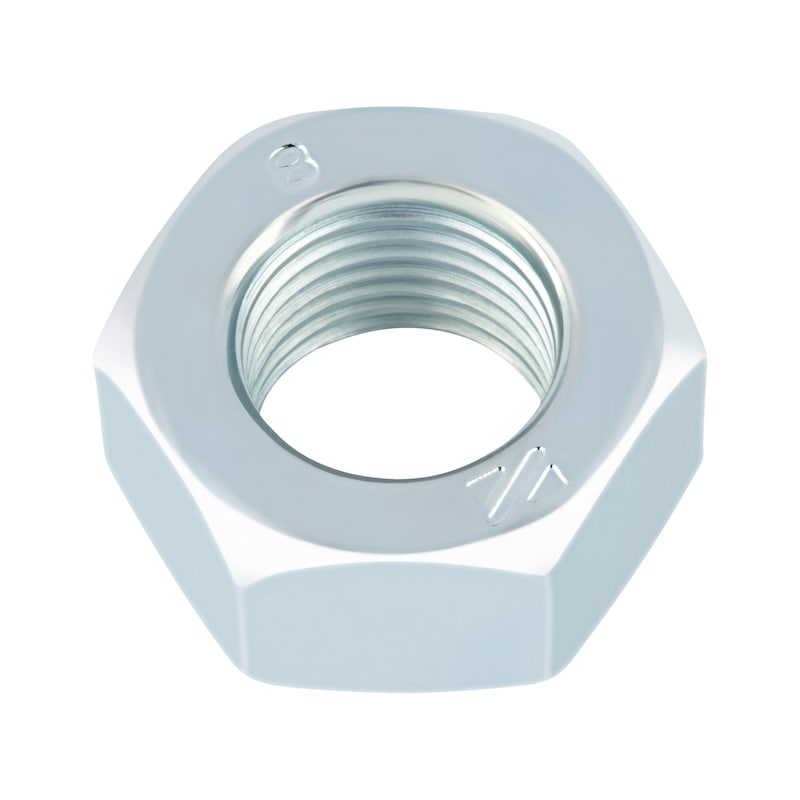 Hexagon nut with fine thread ISO 8673, steel 8, zinc-plated, blue passivated (A2K) - NUT-HEX-ISO8673-8-WS16-(A2K)-M10X1,25