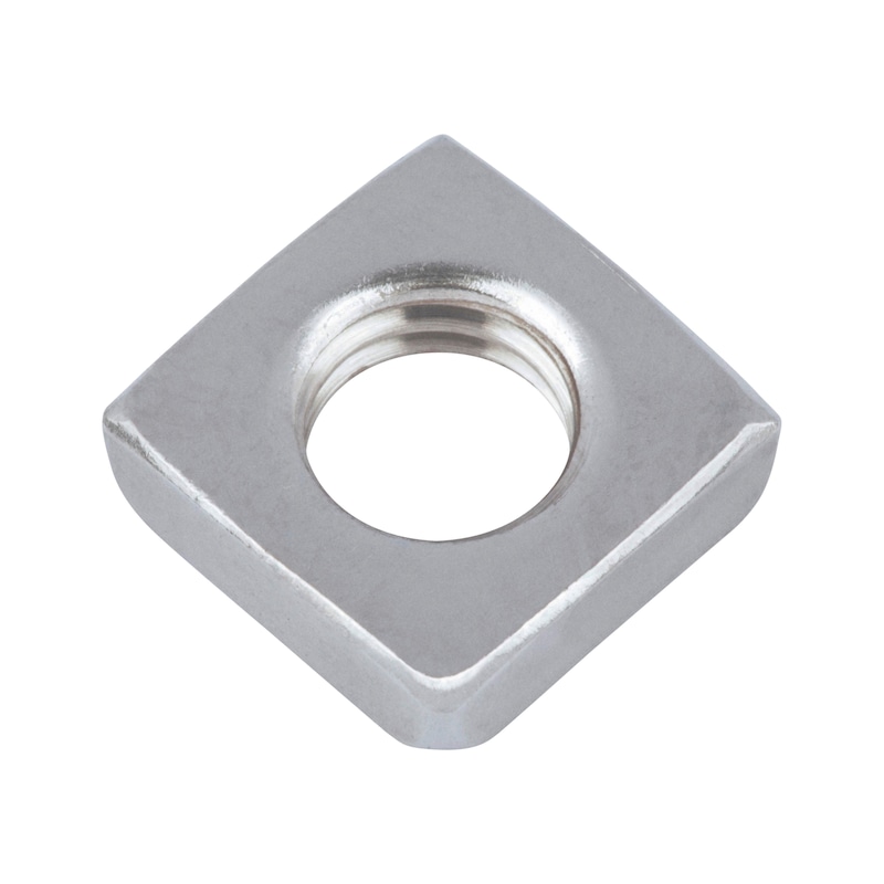 Ecrou carré DIN 562 inox A2 non allié forme basse DIN 562, acier inoxydable A2, brut - 1