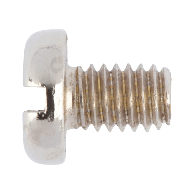 Slotted flat-head screw DIN 85, brass, nickel-plated (E2J) - 1