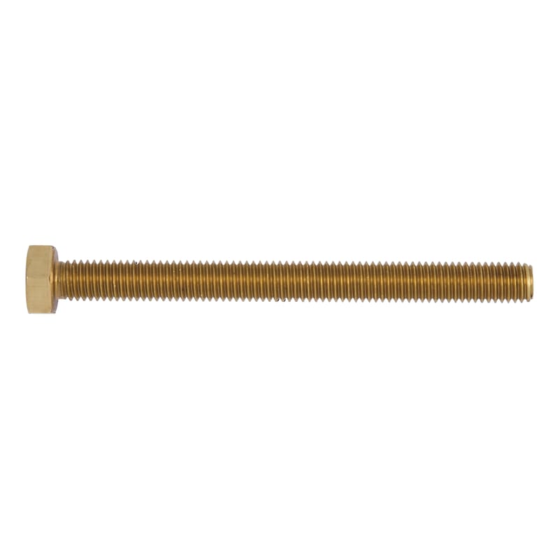 Hexagonal bolt with thread up to the head ISO 4017, brass, plain - 1
