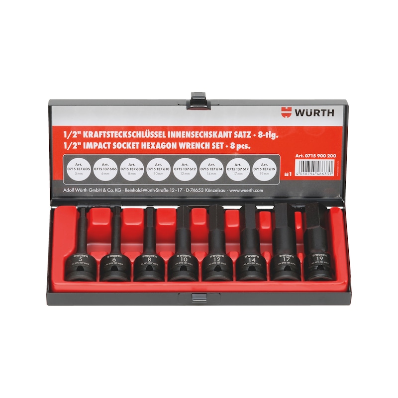 1/2-inch impact socket wrench assortment 8&nbsp;pieces