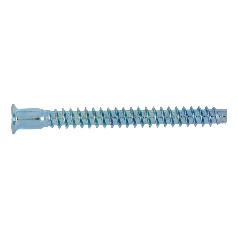 Corner connector screw with countersunk head, head recess Steel, zinc-plated, blue passivated - 1
